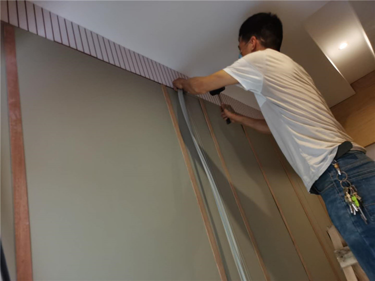 anti collision soft panel installation — acoustic panel photo